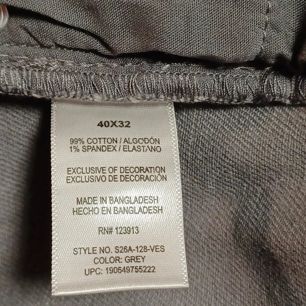 JACHS New York‎ Mens 5 Pocket Denim Pant Grey Straight Fit  40x32 S26A-128-VES
